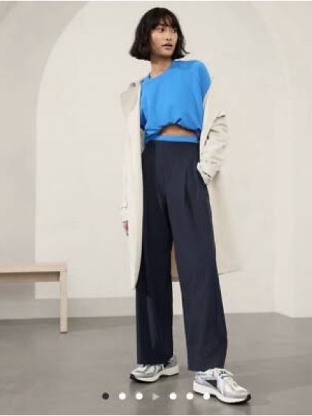 ATHLETA NAVY BROOKLYN HEIGHTS PLEATED WIDE LEG PANTS 2P SOLD OUT